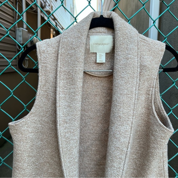 Cynthia Rowley Longline Open Front Wool Vest S - Picture 4 of 13